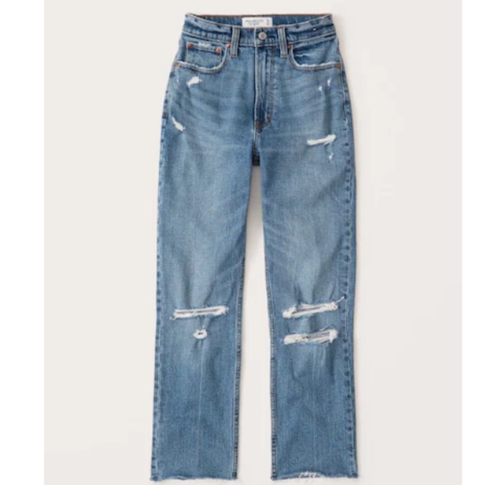 Abercrombie Curve Love Ultra High Rise Ankle Straight Jeans- Size 28/6R